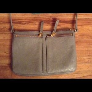 Fossil leather crossbody bag gray/tan color